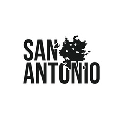 san antonio city symbol, map icon with vector silhouette