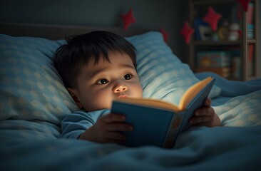 child reading a book