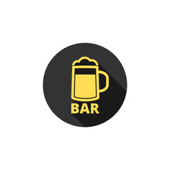 Bar or Pub sign icon isolated on transparent background