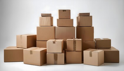 Fototapeta premium Stacked Cardboard Boxes for Moving