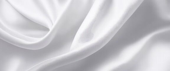 Fototapeta premium Luxurious White Silk Fabric with Elegant Rich Folds