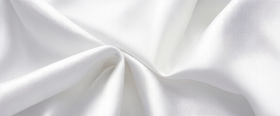 Fototapeta premium Luxurious White Silk Fabric with Elegant Rich Folds