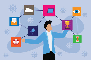 Customer Relationship Management 2d flat vector illustrations