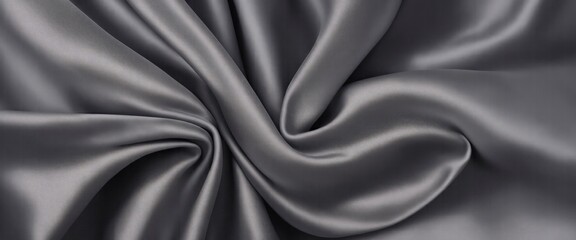 Fototapeta premium Luxurious Gray Silk Fabric with Elegant Rich Folds