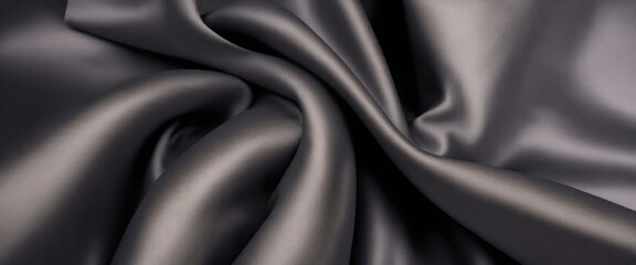 Obraz premium Luxurious Gray Silk Fabric with Elegant Rich Folds