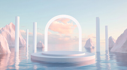 Dream scene product display stage background