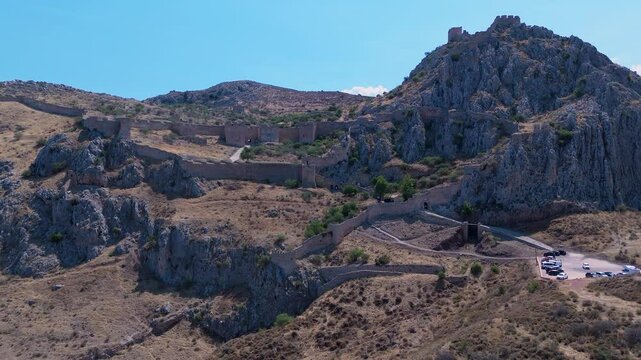 greece peloponnese region acrocorinth ancient city aerial view on daylight