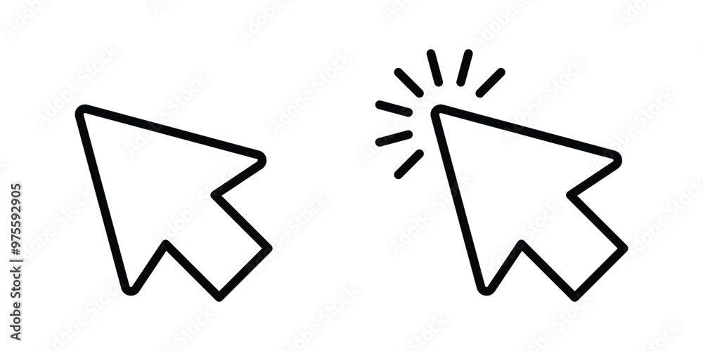 Fototapete cursor click icon. simple mouse pointer arrow symbol for app, animation or video element. transparen