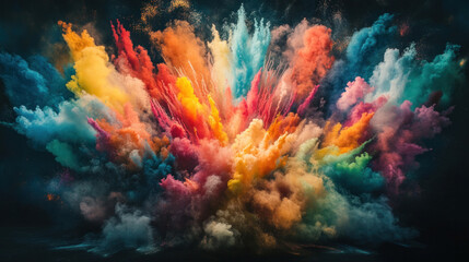 A brilliant fireworks display marks the grand finale of a festival, with colorful bursts lighting up the sky.