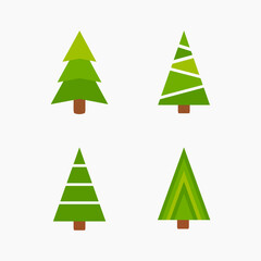 Obraz premium Merry Christmas tree icon set background