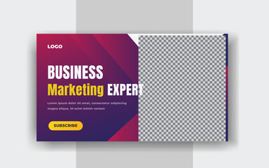 Digital marketing agency and creative youtube thumbnail corporate web banner template
