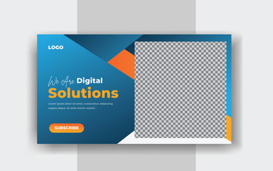 Digital marketing agency and creative youtube thumbnail corporate web banner template