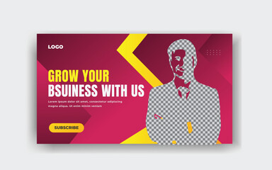 Digital marketing agency and creative youtube thumbnail corporate web banner template