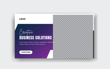 Digital marketing agency and creative youtube thumbnail corporate web banner template