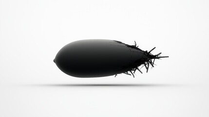 Fototapeta premium Abstract Black Shattered Balloon on White Background