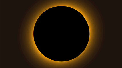 Abstract circle illuminate light frame with color gradient on dark background.