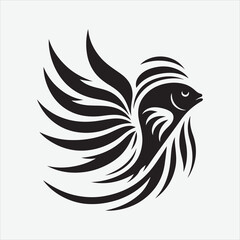Angelfish vector design white illustrator