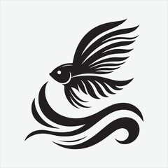 Angelfish vector design white illustrator
