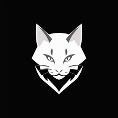 Cat head logo on black background