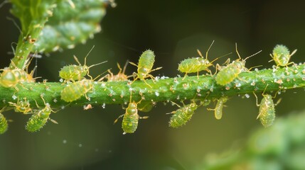 Naklejka premium Aphids close up wallpaper