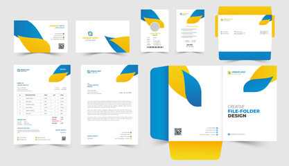 Stylish stationery design set, corporate brand identity Stationery template with business card