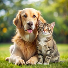 View of cats and dogs being friends