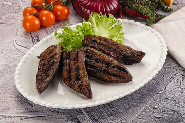 Grilled diet beef liver steak