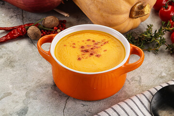 Vegetarian Pumpkin soup with spices