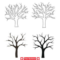 Wisps of Time  Timeless Tree Skeleton Vector Art