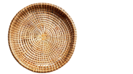 Rattan placemat on transparent background