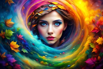 Whispers of forgotten memories swirl through a kaleidoscope of colors, echoes of emotions suspended in a misty veil, refracting the passage of time.