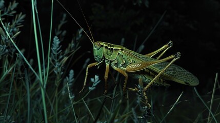 Naklejka premium cricket at the night wallpaper