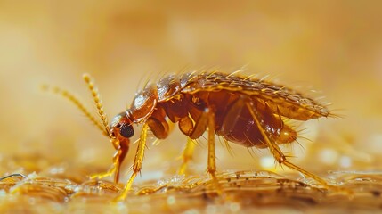 Obraz premium flea jumping on pet close up