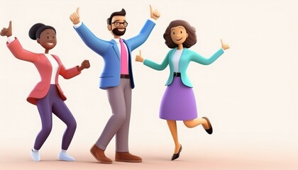 Fototapeta premium Happy Teamwork in Action: Business Collaboration for Success