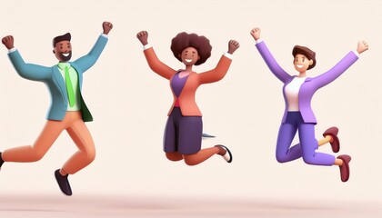 Fototapeta premium Happy Teamwork in Action: Business Collaboration for Success