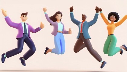 Fototapeta premium Happy Teamwork in Action: Business Collaboration for Success