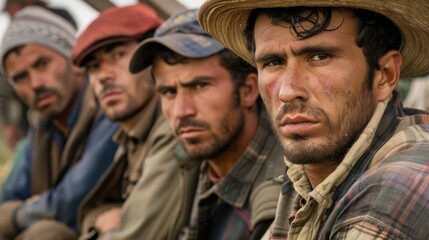 Fototapeta premium Agriculture Farmer on strike portrait