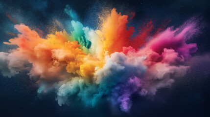 Fototapeta premium A colorful and vibrant digital artwork depicting an explosion of light, with intricate patterns that create the illusion of energy in motion against a dark background.