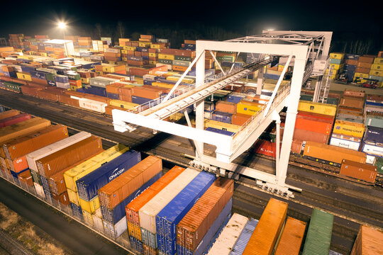 Container terminal with crane in Ceska Trebova