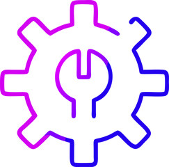settings wrench, icon outline gradient