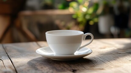 Obraz premium 88. A delicate white porcelain teacup with a small saucer