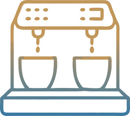 icon in the form of tabletop coffee machines, icon outline gradient