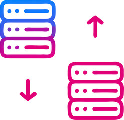 Fototapeta premium data migration, icon outline gradient