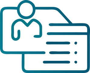 visualization of medical data about a patient for a doctor, icon outline gradient