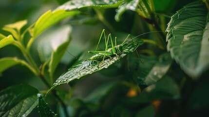 Fototapeta premium katydid close up 