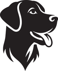 Dog head silhouette vector isolated on white background