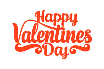 Elegant Valentine’s Day Calligraphy with Red Orange Script