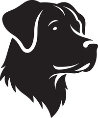 Dog head silhouette vector isolated on white background