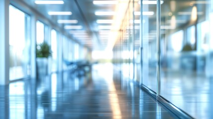 Fototapeta premium A long hallway with a lot of windows and a lot of light