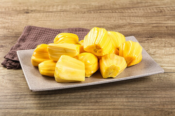 Raw ripe yellow jackfruit segment